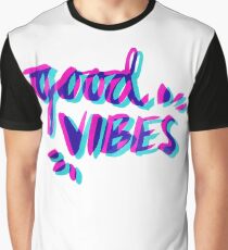 Good Vibes – Magenta & Cyan Graphic T-Shirt