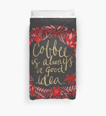 Coffee on Charcoal Duvet Cover
