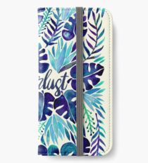 Tropisches Wanderlust - Blau iPhone Flip-Case/Hülle/Klebefolie