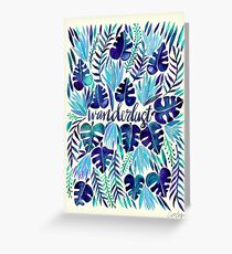 Tropical Wanderlust – Blue Greeting Card