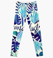 Tropical Wanderlust – Blue Leggings