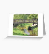 Footbridge over the river Wey Greeting Card