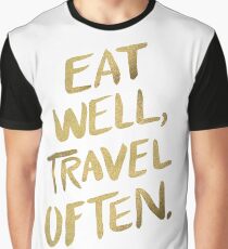 Eat Well, Travel Often – Gold Graphic T-Shirt