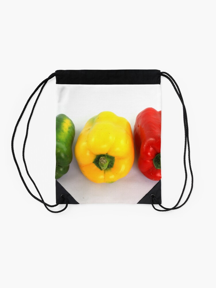 "Colorful Bell Peppers" Drawstring Bag by rhamm Redbubble