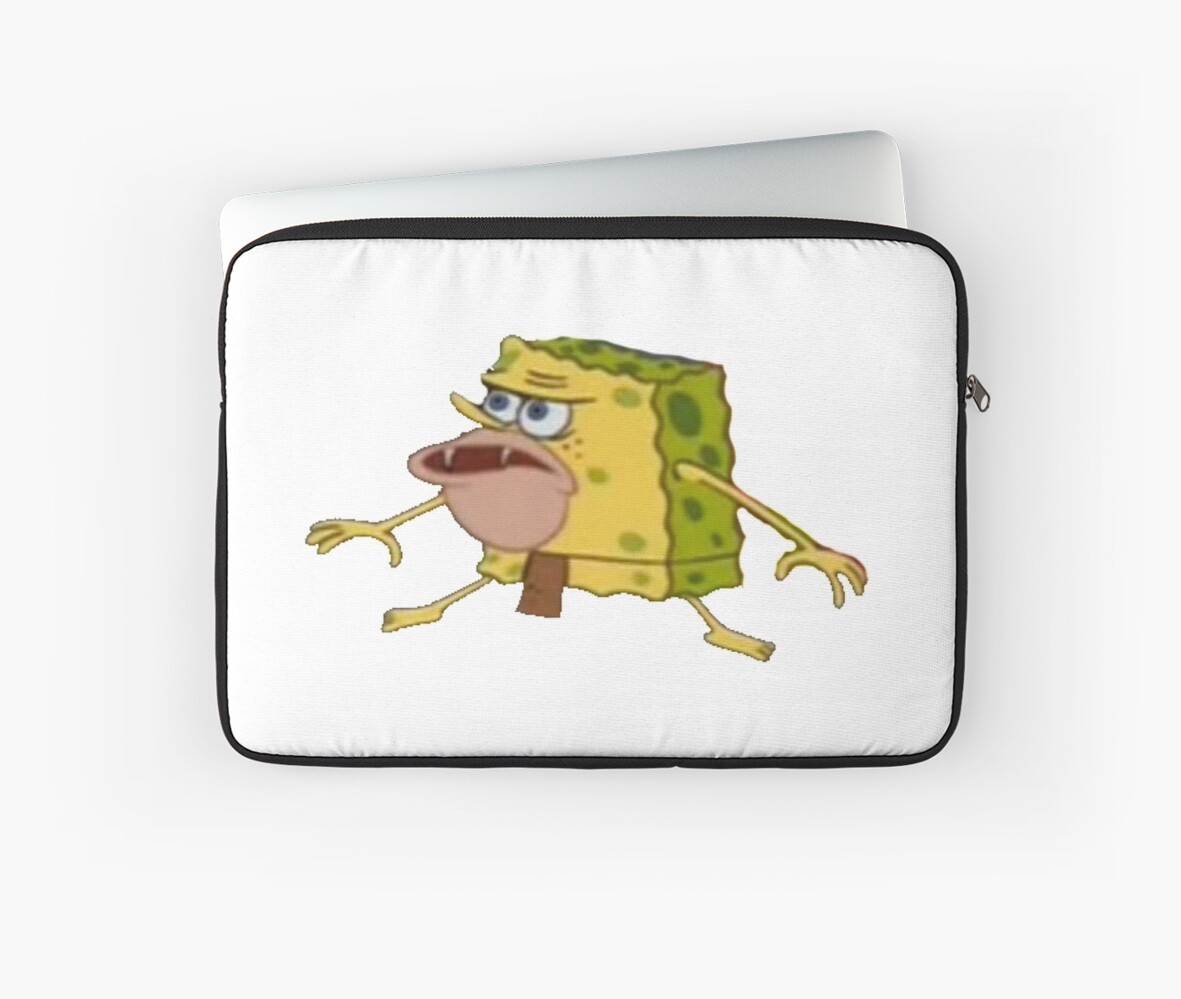 Spongebob Caveman Meme Laptop Sleeves By AshLudgate Redbubble