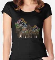 Colorful Four Seasons Trees Women's Fitted Scoop T-Shirt