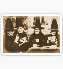 Witches Tea Party - sepia Sticker