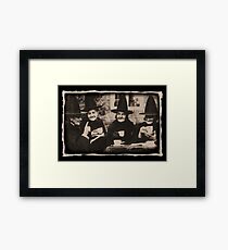 Witches Tea Party - old black / white Framed Print