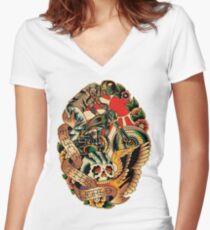 Fuck The World 01 Women's Fitted V-Neck T-Shirt