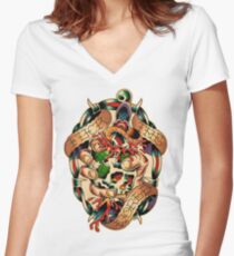 Fuck The World 03 Women's Fitted V-Neck T-Shirt