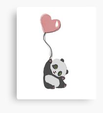 Panda And Balloon Canvas Print