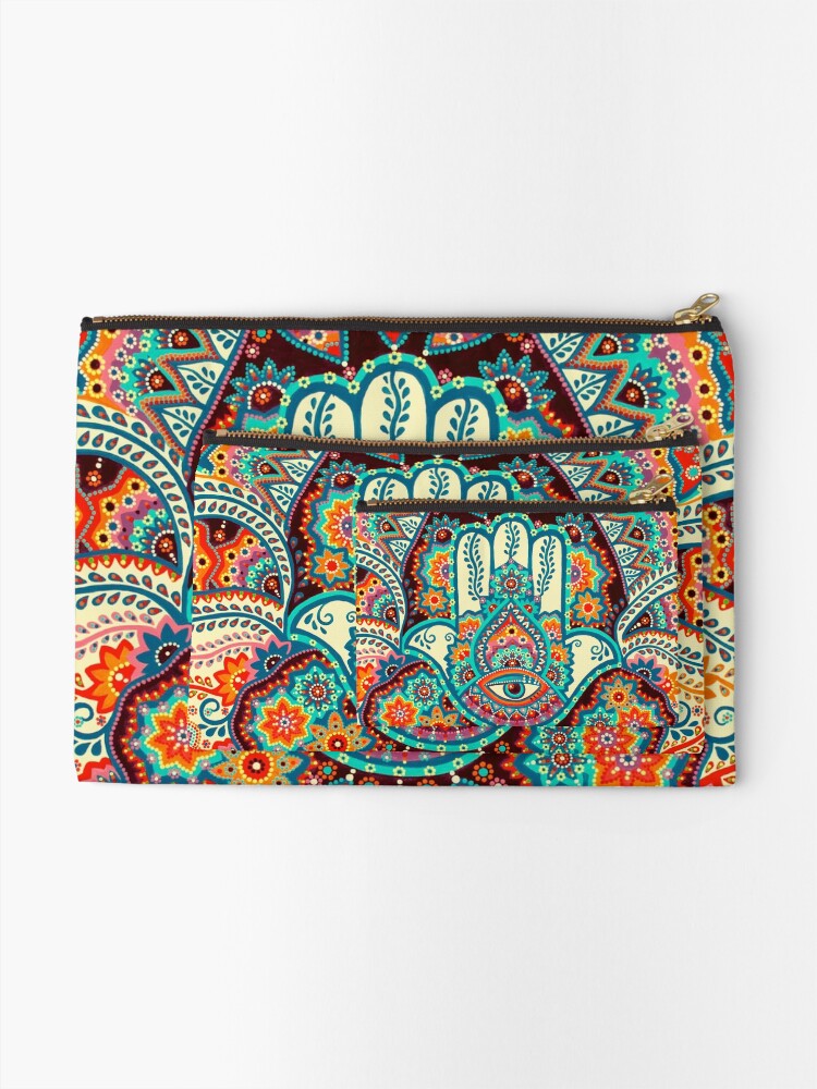 Alternate view of Hamsa Hand Zipper Pouch