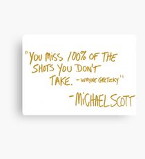 The Office Wayne Gretzky Quote Gold Canvas Print