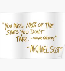 The Office Wayne Gretzky Quote Gold Poster