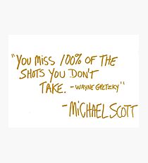 The Office Wayne Gretzky Quote Gold Photographic Print