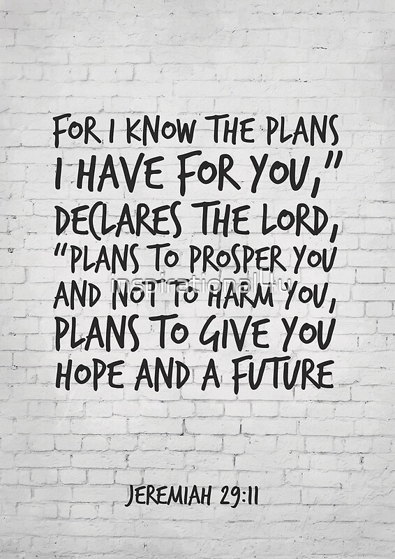 "Bible Verse Art, Jeremiah 2911, For I know the plans I have for you