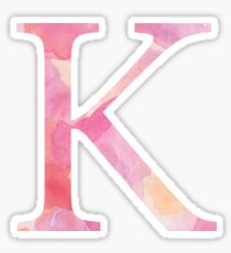 Pink Kappa Watercolor Letter Sticker