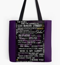 Sherlock Holmes Quotes Print Tote Bag