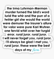 Rural Juror Lyrics Sticker