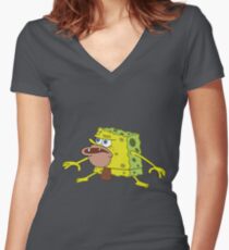 Caveman Spongebob Women's Fitted V-Neck T-Shirt