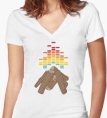 Crackling Fire Women's Fitted V-Neck T-Shirt