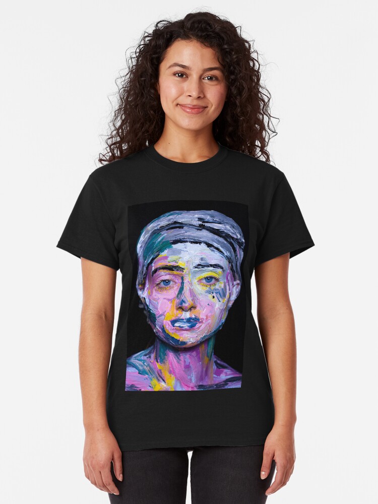 Alternate view of Colourful expressive portrait painting Classic T-Shirt