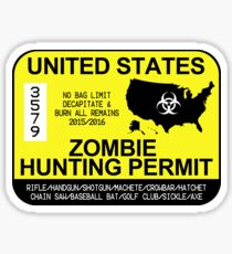 Zombie Hunting Permit 2015/2016 Sticker