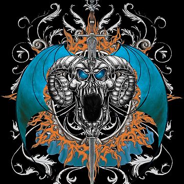 Artwork thumbnail, Blue Demon Wings & Skull by futureimaging