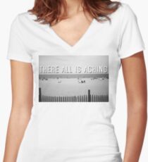 "There All Is Aching" Women's Fitted V-Neck T-Shirt