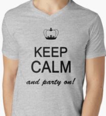 Keep Calm And Party On Men's V-Neck T-Shirt