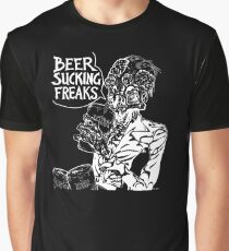 Beer Sucking Freaks (white) Graphic T-Shirt