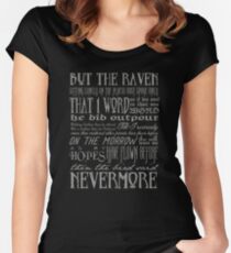 Edgar Allan Poe RAVEN typography Fitted Scoop T-Shirt