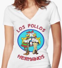 Los Pollos Hermanos Women's Fitted V-Neck T-Shirt