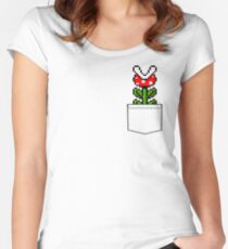 8-Bit Mario Pocket Piranha Plant Women's Fitted Scoop T-Shirt