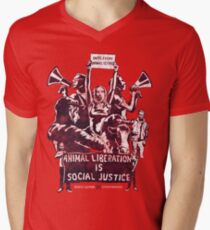 Camiseta para hombre de cuello en v Liberación