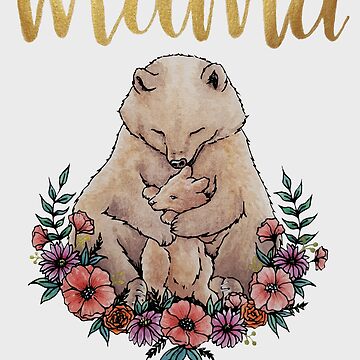 Mama Bear Floral Watercolor Flowers  Sticker for Sale by KNEI