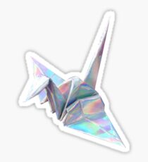 Holographic Shiny Paper Crane Design Sticker