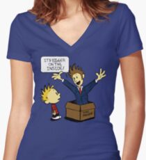 Calvin and the Doctor Women's Fitted V-Neck T-Shirt