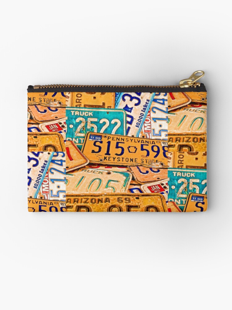 "Old License Plates" Zipper Pouch by tvlgoddess Redbubble