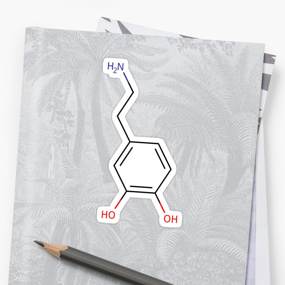  quot Dopamine Chemical structure quot Stickers by gurnarok Redbubble