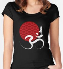 Red Sun Yoga and Om Women's Fitted Scoop T-Shirt