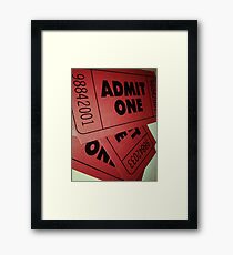 Vintage Admit One Film Ticket Poster (+card/prints) Framed Print