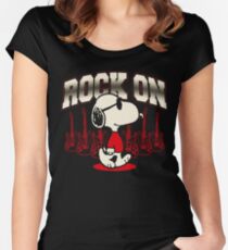 Snoopy Rock Women's Fitted Scoop T-Shirt