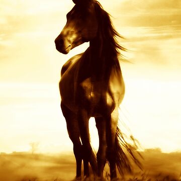 Artwork thumbnail, Antiqued Wind Swept Horse by LazyL