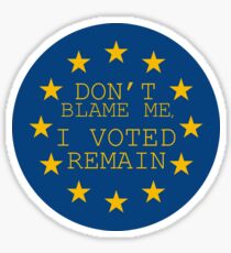 Don't Blame Me, I Voted Remain Sticker