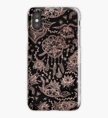 Chic dreamcatcher rose gold black illustration iPhone Case
