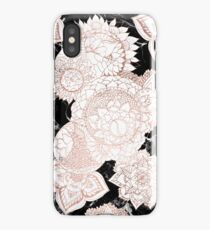 Modern rose gold floral mandala chic marble iPhone Case