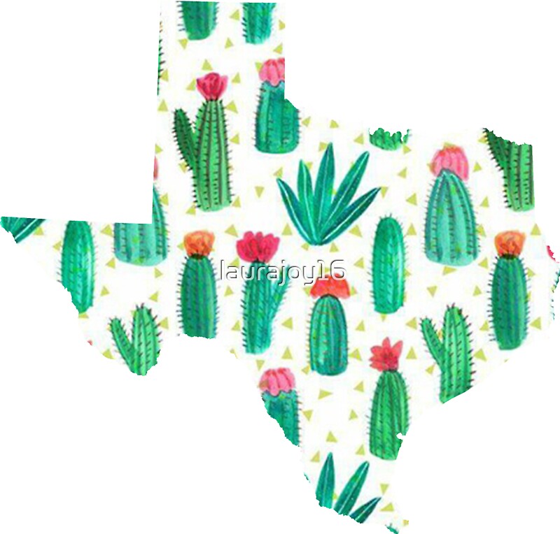 Download "Texas Outline Watercolor Cacti" Stickers by laurajoy16 ...