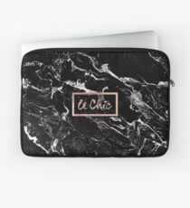 Rose gold marble stylish french le chic typography Laptop Sleeve