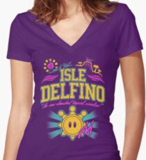 Isle Delfino Women's Fitted V-Neck T-Shirt